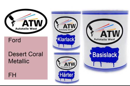 Ford, Desert Coral Metallic, FH: 1L Lackdose + 1L Klarlack + 500ml Härter - Set, von ATW Autoteile West.